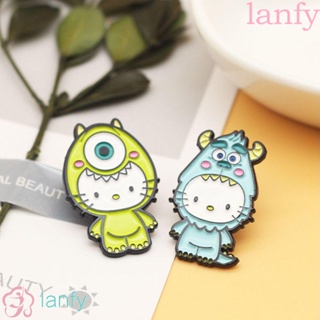 Lanfy เข็มกลัดเคลือบ รูปแมวน่ารัก สําหรับผู้หญิง ตกแต่งกระเป๋าเป้สะพายหลัง