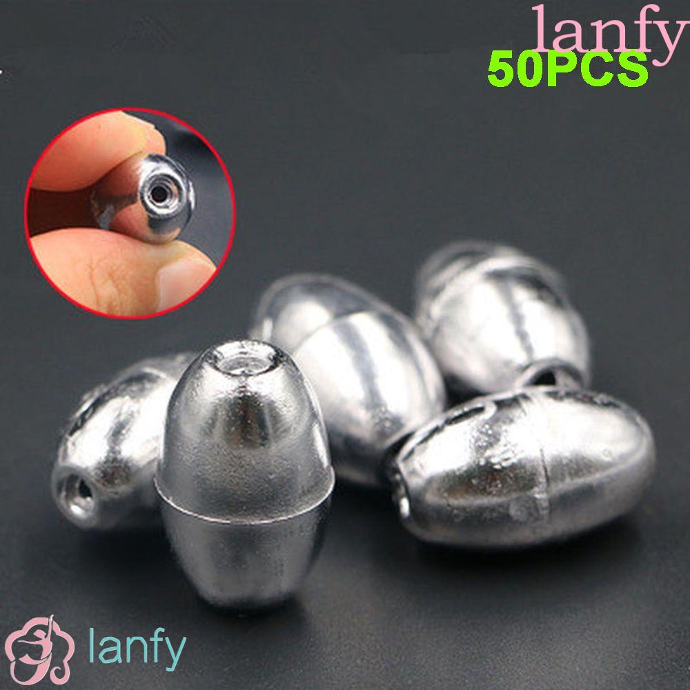 Lanfy ลูกปัดเกียร์ตะกั่ว 0.35-3กรัมสําหรับใช้ในการตกปลา 50ชิ้น