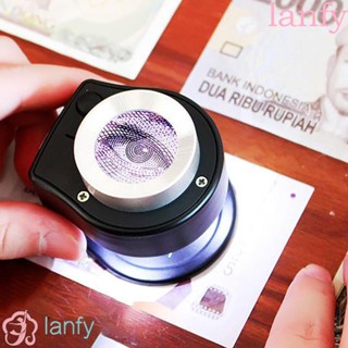 Lanfy 30X แว่นขยายเลนส์แก้วพร้อมไฟ Led Uv หลากสีสําหรับส่องเครื่องประดับ