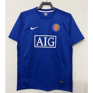 เสื้อกีฬาแขนสั้น ลายทีมชาติฟุตบอล Manchester United Away 07-08 ชุดเยือน สไตล์เรโทร แห้งเร็ว ไซซ์ S-XXL สําหรับผู้ชาย