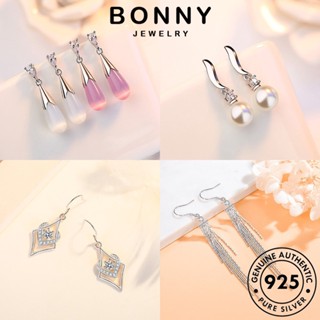 BONNY JEWELRY Silver ไข่มุก ตุ้มหู ผู้หญิง แท้ มอยส์ซาไนท์ เพชร 925 ต้นฉบับ แฟชั่น เครื่องประดับ เครื่องประดับ ห่วง เกาหลี เงิน ต่างหู หนีบ M006