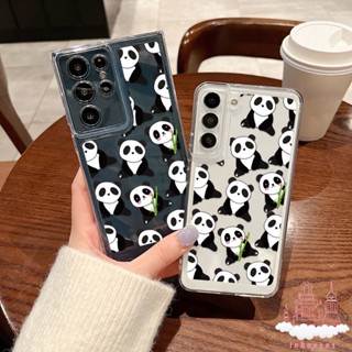 เคสซิลิโคนนิ่ม ลายแพนด้าน่ารัก กันกระแทก สําหรับ Samsung Galaxy S23 Ultra S22 S21 Plus S20 FE A30 A32 4G A03 Core