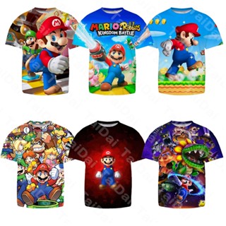 เสื้อยืด พิมพ์ลาย Super Mario 3 มิติ สไตล์ฮิปฮอป สตรีท สําหรับเด็กผู้ชาย