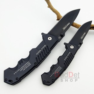 มีด มีดพับ Cold Steel Black Sable ใบมีด 6.8/8.6 cm สแตนเลส ระบบสปริง พกพา เดินป่า แคมป์ปิ้ง ป้องกันตัว