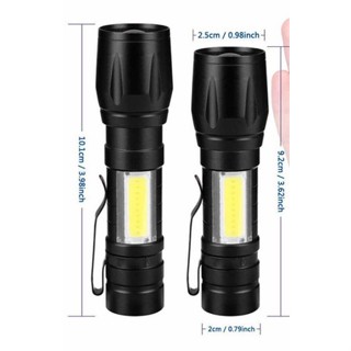 ไฟฉาย 530 Portable Flashlights Miniไฟฉายสว่างมาก CREE LED XPE+COB 2in1 600mah usb charge 3mode ซูมได้