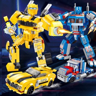 ของเล่นตัวต่อหุ่นยนต์ Bumblebee Optimus Prime Block สําหรับเด็กผู้ชาย