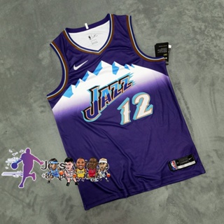 เสื้อกีฬาแขนสั้น ลายทีม Motion NBA Jersey Utah Jazz #เสื้อกีฬาบาสเก็ตบอล ลายทีม John Stockton Jerseys สีม่วง สําหรับผู้ชาย 12 ชิ้น 456398