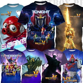 Ljx Voltes V Legacy เสื้อยืดลําลอง แขนสั้น คอวี แฟชั่นฤดูร้อน สําหรับเด็กผู้หญิง และเด็กผู้ชาย อายุ 3-13 ปี