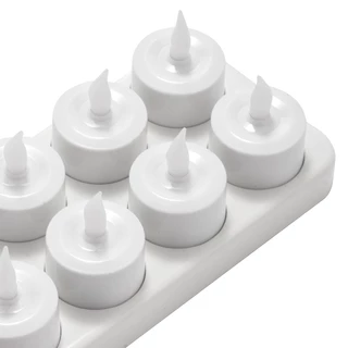 【sanhui14b4 】 ไฟเทียนไฟฟ ้ า LED แบบชาร ์ จไฟได ้ ชุดปลั ๊ ก US 12,White