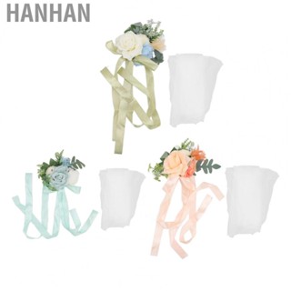 Hanhan Chair Back Floral Decorations Wedding Chair Flower Wilt Resistant with Yarn Cloth for Parties