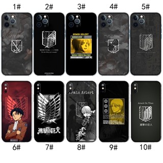 เคสโทรศัพท์มือถือ แบบใส ลายโลโก้ผ่าพิภพไททัน 10D สําหรับ iPhone X XS 12 Pro Max