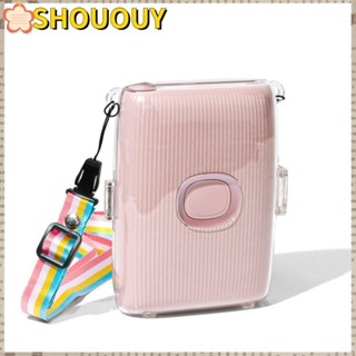 Shououy เคสคริสตัลใส พร้อมสายคล้องไหล่ สําหรับ Fujifilm instax mini link2