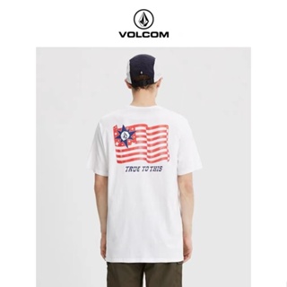 Volcom เสื้อยืด แขนสั้น พิมพ์ลาย ทรงหลวม แฟชั่นฤดูร้อน AF522101 สําหรับผู้ชาย