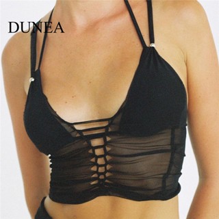 Dunea เสื้อครอป คอวี ทรงสลิมฟิต มีสไตล์ สําหรับผู้หญิง