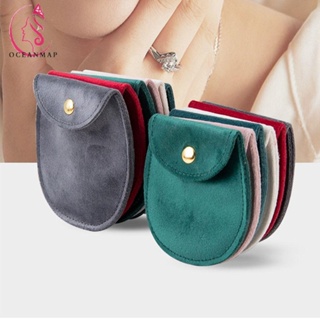 Oceanmap Thickened double-sided velvet buckle pouch for jewelry storage