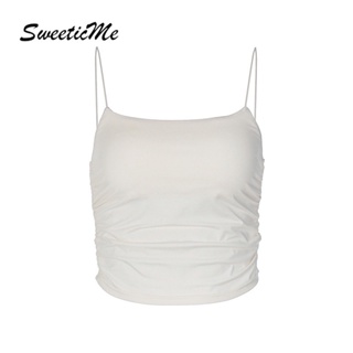 Sweeticme ใหม่ เสื้อกล้ามลําลอง เข้ารูป เซ็กซี่ สีพื้น แฟชั่นสําหรับสตรี 2023