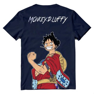 [S-5XL]แฟชั่นคลาสสิก เสื้อวันพีช ลายลิขสิทธิ์แท้  เสื้อยืดลายการ์ตูน  one piece T-Shirt DOP-1425-NV