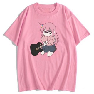 S-5XL ผ้าฝ้าย 100% เสื้อยืดโปโล พิมพ์ลายการ์ตูนอนิเมะ Hitori Gotou Banting Guitar Bocchi The Rock สําหรับผู้ชาย และผู้หญ