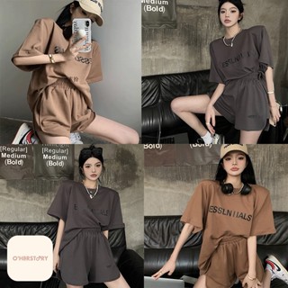 พร้อมส่ง ชุดเซ็ทเเฟชั่น 2 ชิ้น ชุดเซ็ท 2 ชิ้น (เสื้อยืดแขนสั้น+กางเกงขาสั้น) เสื้อผ้าเข้าชุด