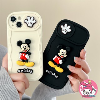 เคสโทรศัพท์มือถือ ซิลิโคนนิ่ม TPU กันกระแทก ลายมิกกี้เมาส์ ขยับได้ สําหรับ iPhone 14 13 12 11 Pro Max