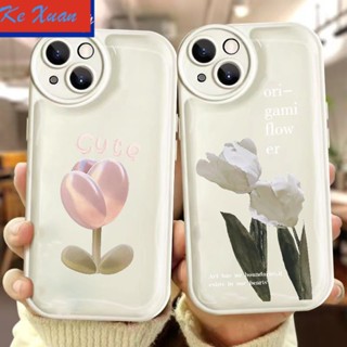 เคสโทรศัพท์มือถือนิ่ม กันลื่น ลายดอกทิวลิป สําหรับ Iphone 116 8p Xr 13promax 7 12 NRCS 14 นิ้ว