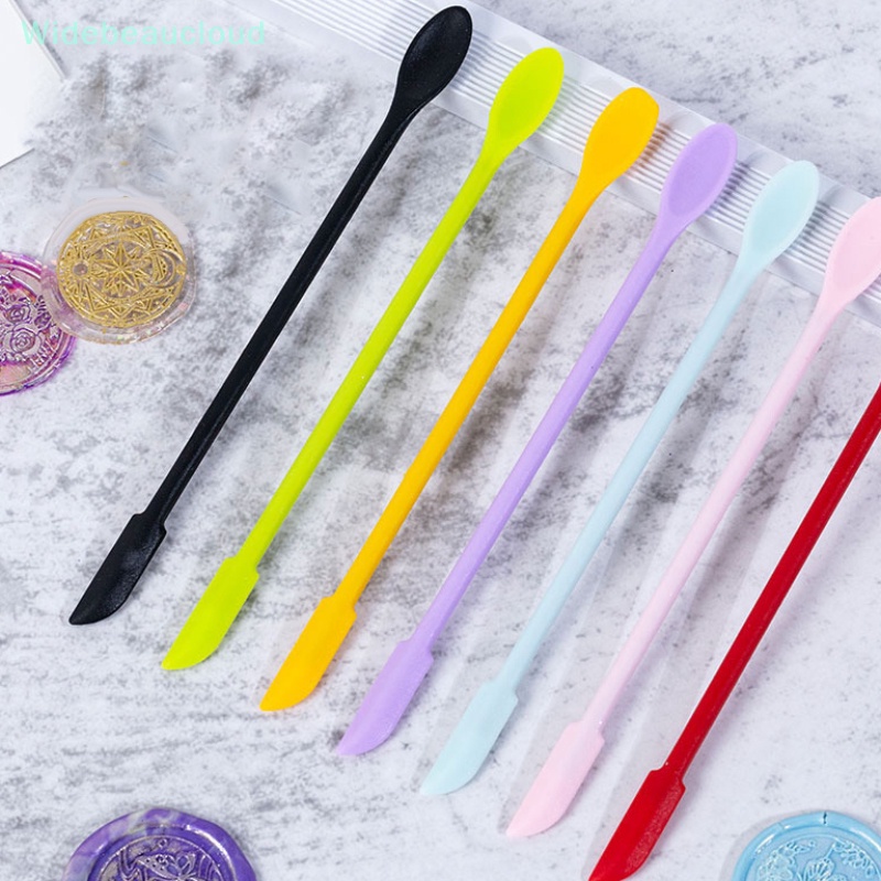 Widebeaucloud ไม้พายซิลิโคน Jar Scraper Scoop Tip ช้อนเครื่องสําอางสองหัวยาว ราคา ถูกที่สุด ดีลบีเคเค รูปภาพหลัก
