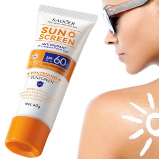 Natural Spf 60 โลชั่นกันแดด 80 กรัม กันน้ํา สเปกตรัมกว้าง UVA/UVB ป้องกันน้ํามัน กันแดด ไวท์เทนนิ่ง โลชั่นกันแดด