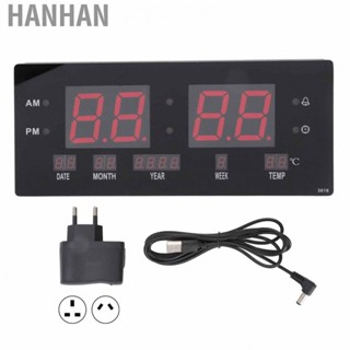 Hanhan Wall Clock Electric Digital Large Display Wall Clock for Living Room Bedroom Office EU/UK/AU Plug 100‑240V