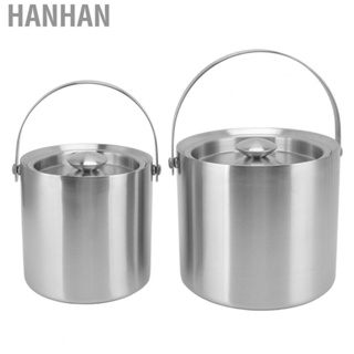 Hanhan Stainless Steel Ice Bucket Double Layer  Champagne Beer Barrel With Ha
