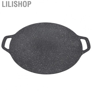 Lilishop BBQ Pan Round Shape High Thermal Conductivity Aluminum Material Glossy Appeara