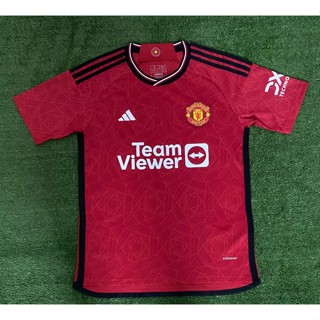 เสื้อกีฬาแขนสั้น ลายทีมชาติฟุตบอล Manchester United 23 24 ไซซ์ S - XXL ชุดเหย้า สําหรับผู้ชาย