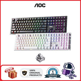 Aoc GK293 คีย์บอร์ดเมคคานิคอล มีไฟแบ็คไลท์ RGB 108 คีย์