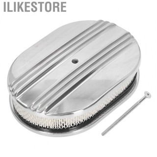 Ilikestore Aluminum Alloy Air Cleaner  Solid Structure 12in Wear Resistant Oval Air Filter Great Filtration Wide Fitment  for 5 1/8in Carburetors