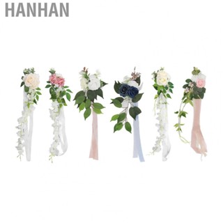 Hanhan Wedding Chair Flower Lifelike Full Shape Elegant Rich Layers Wedding Chair Back Decoration Artificial Bright Color for