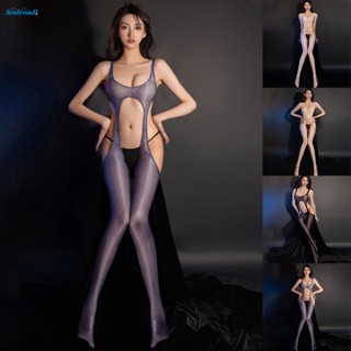 【HODRD】Women Ultra-thin Sheer Bodysuit Sleeveless Open Crotch Jumpsuit Bodystocking【Fashion】