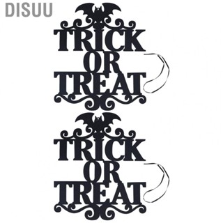 Disuu 2 Sets Front Door Non-Woven Fabric Halloween Hanging Sign Trick Or Treat Hanger