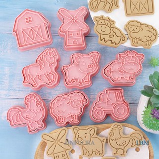Jinfucha แม่พิมพ์ตัดคุ้กกี้ รูปสัตว์ป่า ซาฟารี DIY 8 ชิ้น/ชุด