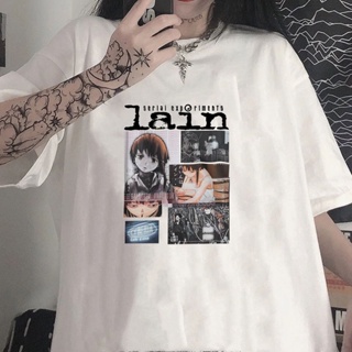 เสื้อยืดผ้าฝ้าย พิมพ์ลายอนิเมะ Serial Experiments Lain มังงะ Iwakura Sci Fi ขนาดใหญ่ สีดํา สําหรับผู้ชาย ไซซ์ 4XL 5XL 6XL