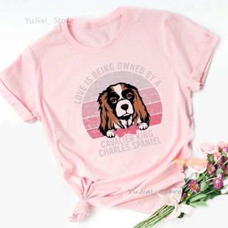 เสื้อยืด พิมพ์ลายสุนัข Love Beagle สไตล์ฮาราจูกุ สําหรับผู้หญิง