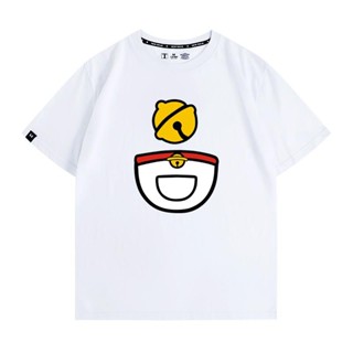 Doraemon เสื้อยืดลายการ์ตูนโดราเอมอนกระเป๋าสมบัติเสื้อผ้าฝ้าย แขนสั้น