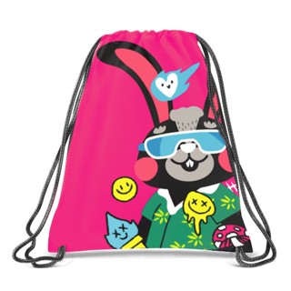 Se-ed (ซีเอ็ด) : CFR-กระเป๋าเป้หูรูด : Colorful Rabbit Drawstring Backpack W35XH43 cm.-PK