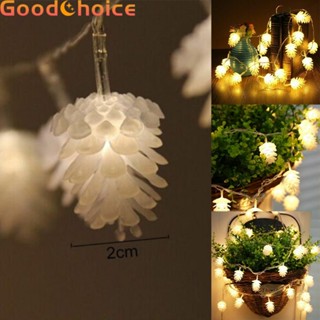 【Good】Light String ON/OFF Pinecone Solar Powered Waterproof Fairy String Garden【Ready Stock】