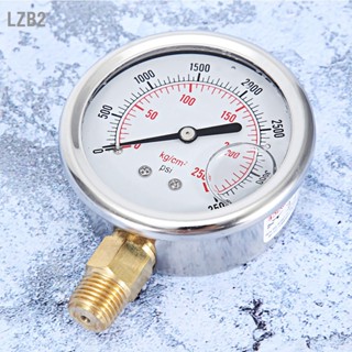 LZB2 เกจวัดแรงดันน้ำมันไฮดรอลิคสแตนเลส 0-3500 PSI