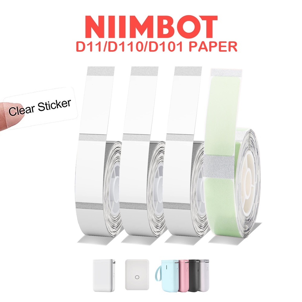 Niimbot D101 D11 D110 สีใส ฉลาก พิมพ์ กระดาษ ชื่อ สติกเกอร์ กาว สติกเกอร์ เครื่องเขียน กันน้ํา ป้องกันน้ํามัน ทนต่อการฉีกขาด