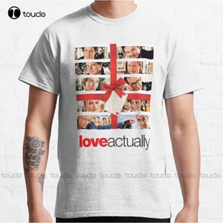 เสื้อยืด พิมพ์ลายดิจิตอล Love Actually Classic ขนาดใหญ่ สีดํา สําหรับผู้ชาย และผู้ใหญ่