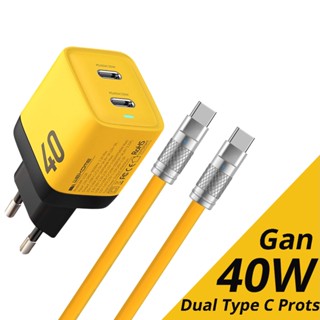 อะแดปเตอร์ปลั๊กชาร์จโทรศัพท์มือถือ 40W GaN USB C Type C PD QC4.0+ 4.0 3.0 PD3.0 2.0 FCP SCP AFC PPS US EU UK สําหรับ iPhone Samsung