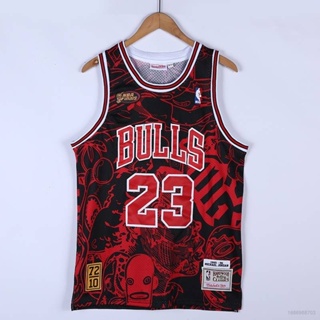 เสื้อกีฬาแขนกุด ลายทีม Ani 1995 96 Joint NBA Jersey Chicago Bulls No.23 Jordan Classic พลัสไซซ์