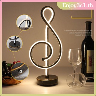 Nordic Musical Note โคมไฟตั้งโต๊ะ LED โคมไฟตั้งโต๊ะห้องนอนโคมไฟข้างเตียงห้องนั่งเล่นข้างเตียงตกแต่งไฟกลางคืน LIFE09