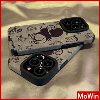 Mowin - เข้ากันได้สำหรับ เคสไอโฟน เคสไอโฟน11 เคส iphone 11 เคส iPhone หนัง Pupil Patch หนังนิ่ม เคสกล้องกันกระแทก น่ารัก การ์ตูน เม้าส์ ใช้ได้กับ iPhone 13 Pro max 12 Pro Max 11 xr xs max 7Plus 8Plus