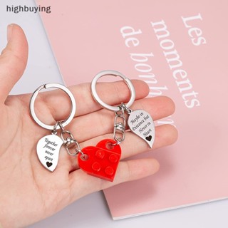 [highbuying] 1 คู่ รัก หัวใจ ตัวต่อ บล็อกร่วมกันตลอดไป พวงกุญแจคู่รัก มิตรภาพ ผู้หญิง ผู้ชาย เครื่องประดับ ของขวัญ ใหม่ พร้อมส่ง